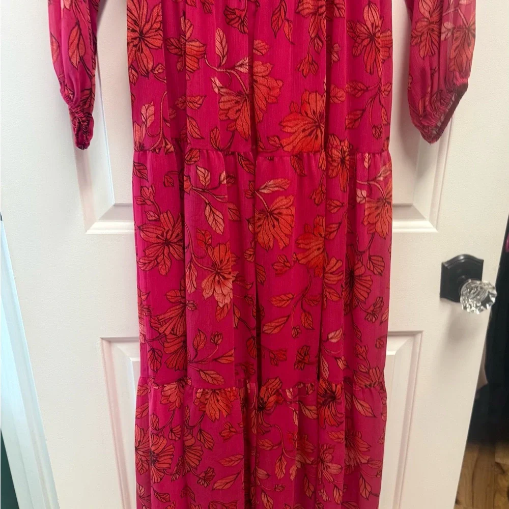 Jessica Simpson Sasha long-sleeve maxi blossoms floral print size small NWOT - Picture 10 of 11